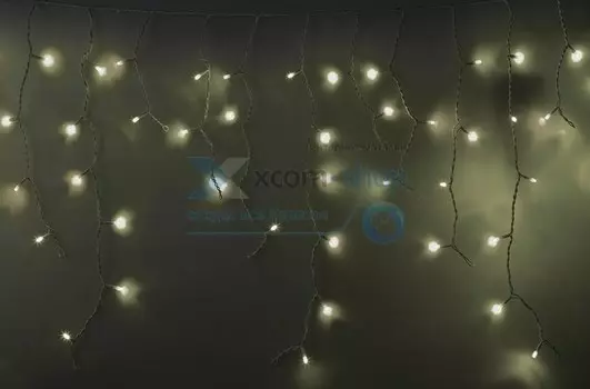 Гирлянда NEON-NIGHT 255-266 айсикл (бахрома) светодиодный, 5,6 х 0,9 м, с эффектом мерцания, БЕЛЫЙ провод каучук, 230 В, диоды тепло-белые, 240 LED