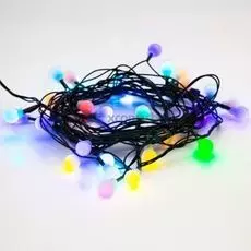 Гирлянда NEON-NIGHT 303-549 мультиколор шарики 18мм 5м, темно-зеленый ПВХ, 30 диодов, цвет RGB