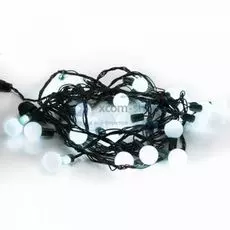 Гирлянда NEON-NIGHT 303-575 мультиколор шарики 38мм, 10м, черный ПВХ, 40 диодов, цвет белый