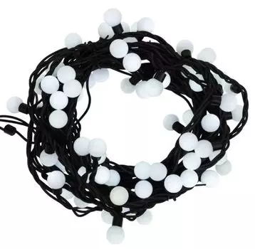 Гирлянда NEON-NIGHT 303-596 мультишарики 23мм 10м 80 LED теплый белый черный каучук IP67 постоянное свечение 230В нужен блок 315-000