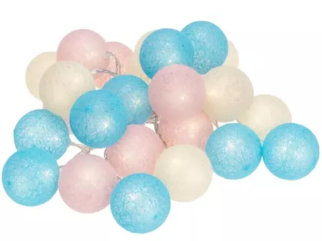 Гирлянда NEON-NIGHT 304-010 тайские фонарики Перламутр 5 м, 25 LED, прозрачный ПВХ, цвет свечения теплый белый, питание USB