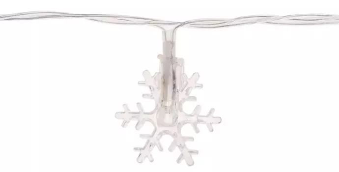 Гирлянда NEON-NIGHT 304-024 светодиодная снежинки большие 5м, 20LED, IP20, прозрачный провод, свечение мульти (RG/RB), мигание, 230В
