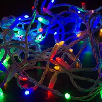 Гирлянда NEON-NIGHT 305-169 нить 10м, постоянное свечение, белый ПВХ, 230В, цвет:мультиколорколор