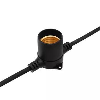 Гирлянда NEON-NIGHT 331-331 Белт-Лайт 2 жилы 10м, черный каучук, шаг 50см, 20 патронов Е27, шнур 3м, IP44, соединяется