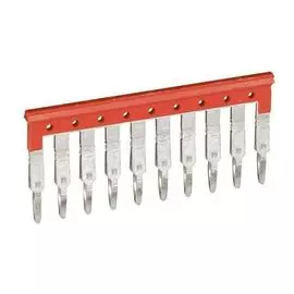 Гребенка эквипотенциальная Legrand 037501 Viking 3 - 10 контактов, для клемм с шагом 5 мм, красный