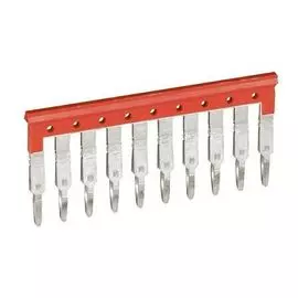 Гребенка эквипотенциальная Legrand 037504 Viking 3 - 10 контактов, для клемм с шагом 6 мм, красный
