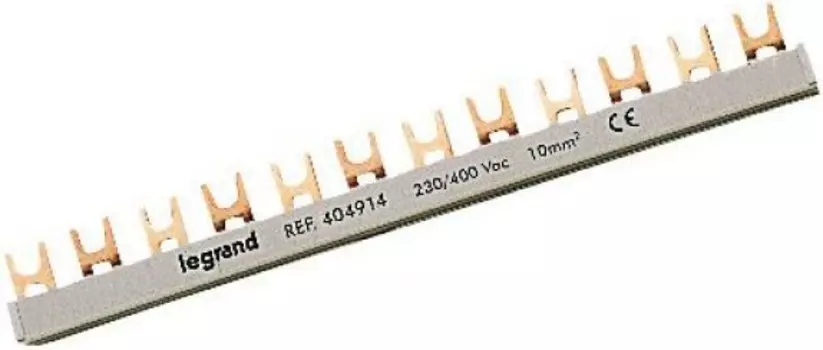Гребёнчатая шина Legrand 404914 HX 2П, 63А, 16 мм, 56 модулей, вилочное подключение