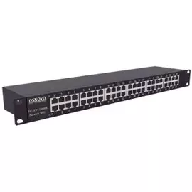 Грозозащита OSNOVO SP-IP24/1000PR 1U для локальной вычислительной сети на 24 порта (скорость до 1000Мб/с) с защитой линий PoE (af/at, методы A+B, конт