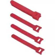 Хомут Cabeus CLAMP-125-RD для кабеля, липучка с мягкой застежкой, 125x14 мм, красный (10 шт.)