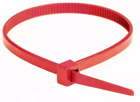 Хомут DKC 25214SRCR P6.6 стандартный, красный 3,6x200 мм, "Quadro", уп/100 шт, (замена выведенному из ассортимента 25214CR)