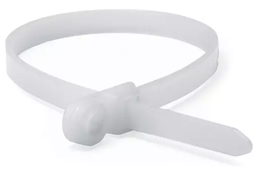 Хомут DKC 252150SR-I P6.6 с монтажным отверстием M4, белый 2,5x150 мм, "Quadro", уп/100 шт, (замена