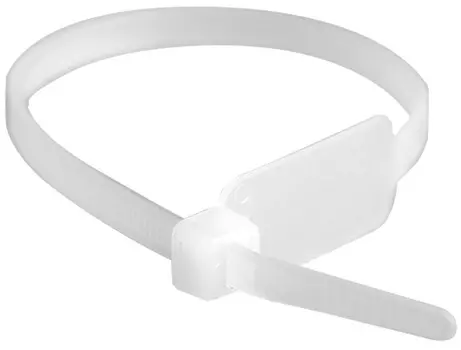 Хомут DKC 252190SR-M P6.6 маркировочный, белый 4,8x200, вертикальная табличка под замком 27x12,9 мм, "Quadro", уп/100 шт, (замена выведенному из ассор