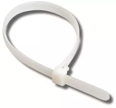 Хомут DKC 25250SR P6.6 многоразовый, белый 7,6x200 мм, "Quadro", уп/100 шт, (замена выведенному из ассортимента 25250)