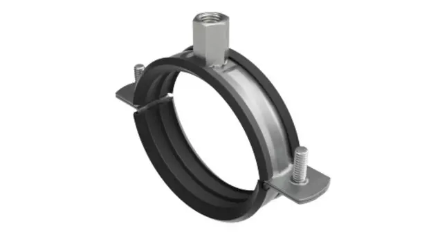 Хомут DKC BHM21114 для средних нагрузок с изоляцией с гайкой М8 для труб d 1 1/4", "B5 Combitech" (уп/20 шт)