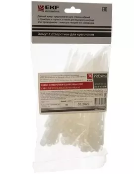Хомут EKF plc-c-o-3.6x100 нейлоновый с отверстием для крепления (3,6х100) (100шт.)