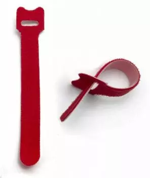 Хомут Hyperline WASN-125-RD-10 для кабеля, липучка с мягкой застежкой, 125x15мм, красный (10 шт.)