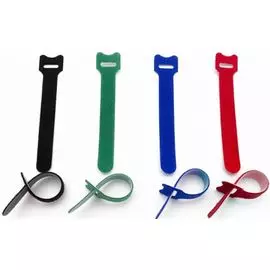 Хомут Hyperline WASN-155-mix-10 для кабеля, липучка с мягкой застежкой, 155x14 мм, цвет в ассортименте (10 шт.)