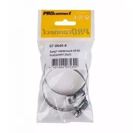 Хомут PROconnect 07-0640-8 кабельная стальная червячная PROconnect 40-60 мм, упаковка 2 шт.