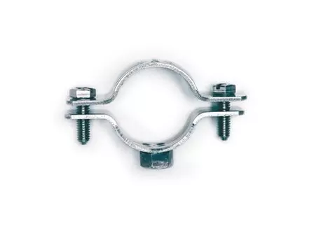 Хомут стальной DKC 6040-P12 1/2" (18-24 мм) с приварной гайкой М8, оцинкованный, "Cosmec" (уп/100 шт)