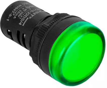 Индикатор CHINT 828116 ND16-22DS/2C зеленый, компактный, встр. резистор, IP65 AC/DC24В