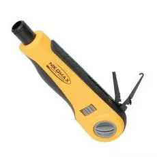 Инструмент NikoMax NMC-3640RB для заделки витой пары, ударного типа, 2 уровня регулировки силы удара, крепление Twist-Lock, нож для кроссов типа 110 в