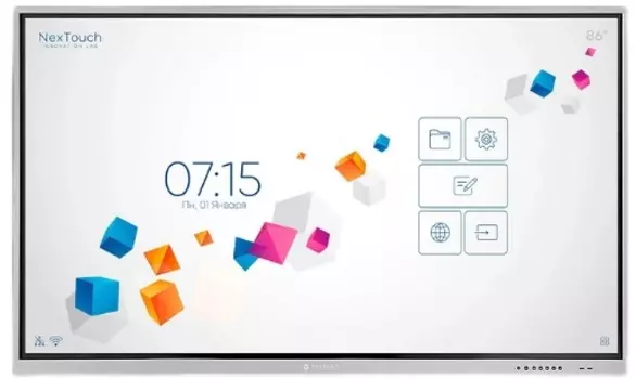 Интерактивная панель NexTouch NextPanel 86 IFPKV5INT86 86", 4К (3840*2160), 450 кд/м2, 4000:1, IR, 8 мс, 20 касаний, WiFi-модуль, ОС Android, динамики