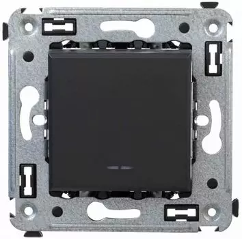 Инвертор DKC 4412123 одноклавишный в стену, "Черный матовый", 2 модуля, "Avanti"