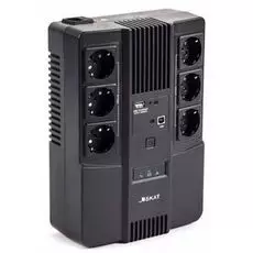 Источник бесперебойного питания Бастион SKAT-UPS 800 AI 6 выходных разъемов (3 шт. CEE 7/4 (розетка с заземлением) с питанием от АКБ, 3 шт. CEE 7/4 (р