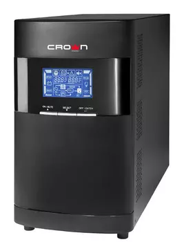 Источник бесперебойного питания Crown CMUOA-350-2K IEC On-Line 2000VA/1800W, корпус металл, TOWER, АКБ 6*12V/7AH, PF-0.9, AVR 110-300V, порт RJ-11/45+