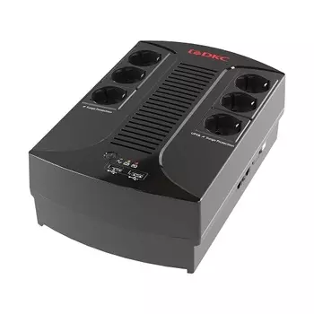 Источник бесперебойного питания DKC INFOPDU600 линейно-интерактивный, Info, 600VA/360W, 6xSchuko, USB для зарядки (2), USB + RJ11, 1x7Aч, "RAM batt"