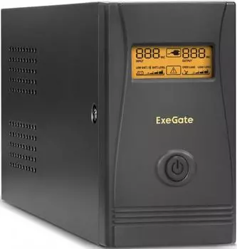 Источник бесперебойного питания Exegate Power Smart ULB-850.LCD.AVR.EURO.RJ.USB EP285478RUS 850VA/480W, LCD, AVR, 2 евророзетки, RJ45/11, USB, black