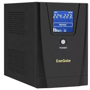 Источник бесперебойного питания Exegate SpecialPro Smart LLB-1600.LCD.AVR.2SH.3C13 1600VA/950W, LCD, AVR, 2*Schuko+3*C13, металлический корпус, black