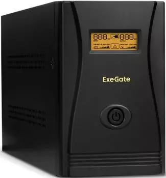 Источник бесперебойного питания Exegate SpecialPro Smart LLB-1600.LCD.AVR.EURO.RJ EP285512RUS 1600VA/950W, LCD, AVR, 4*Schuko, black