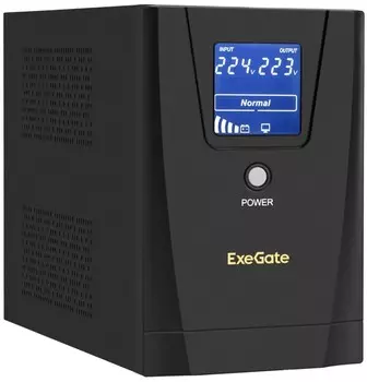 Источник бесперебойного питания Exegate SpecialPro Smart LLB-1200.LCD.AVR.C13.RJ.USB EP285492RUS 1200VA/750W, LCD, AVR, 6*IEC-C13, RJ45/11, USB, black