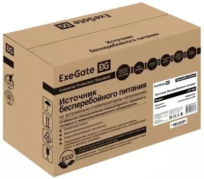 Источник бесперебойного питания Exegate SpecialPro Smart LLB-1000.LCD.AVR.2SH.RJ.USB EX292621RUS 1000VA/550W, LCD, AVR, 2*Schuko,RJ45/11,USB, Black