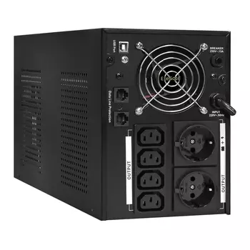 Источник бесперебойного питания Exegate SpecialPro UNB-3000.LED.AVR.2SH.4C13.RJ.USB EX292615RUS 3000VA/1800W,LED, AVR,2*Schuko+4*C13,RJ45/11,USB, мета