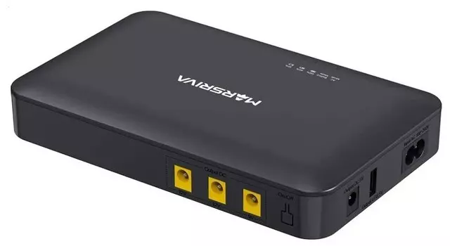 Источник бесперебойного питания Marsriva KP1 EC мини, 100-240В (AC) Вход; Независимый 12В, 9В, 5В (DC) Выход, с USB 5В/2.1A, 18Вт Макс., 8000мАч