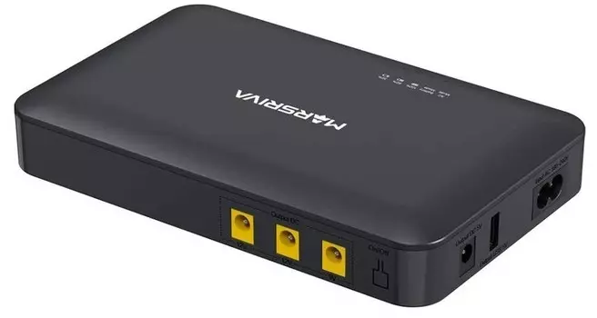 Источник бесперебойного питания Marsriva KP1 Plus мини, 100-240В (AC) Вход; Независимый 12В, 9В, 5В (DC) Выход, с USB 5В/2.1A, 18Вт Макс., 16000мАч