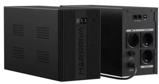 Источник бесперебойного питания Marsriva MR-US1K Smart Онлайн ИБП, 1кВА / 1кВт, 2*12В/9Ач