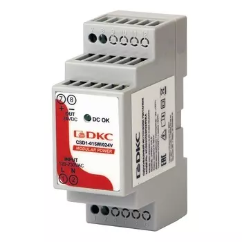 Источник питания DKC XCSD1015W024VAA однофазный, 15Вт, 0.6А, 24В, "MODULAR POWER"