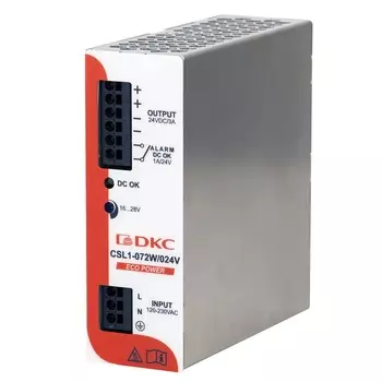 Источник питания DKC XCSL1072W024VAA однофазный, 72Вт, 3А, 24В, "ECO POWER"