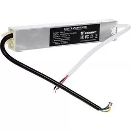 Источник питания Rexant 201-024-2 тонкий 220V AC/24V DC, 1А, 24W с проводами, влагозащищенный (IP67)