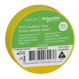 Изолента Schneider Electric 2420101 OptiLine 45 желтая ПВХ 19ммх20м