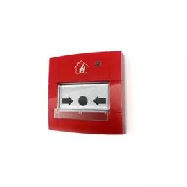 Извещатель Арсенал Безопасности ИПР-55К пожарный ручной, 2-х проводный, с оптическим индикатором режимов работы, U-шс.9...30 В, I-потр.25 мкА, красный