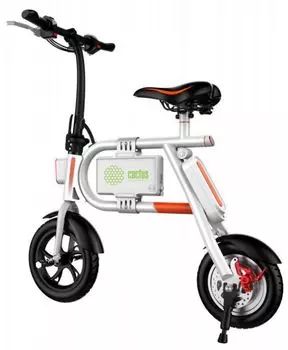 Электробайк Cactus CS-EBIKE-P1_WT белый, макс.нагрузка 120кг, колёса 12"/10", складной, дисковый тормоз, 4400mAh