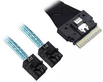 Кабель ACD ACD-60003-ZC (P5022DN10990-2) Slimline SASx8 (SFF8654) -to- 2 SAS HD x4 (SFF8643 SAS Connections), 1M