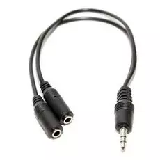 Кабель-адаптер 5bites AA-3MF2-02BK audio, 3.5 Jack, M-2*F, черный