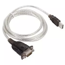 Кабель-адаптер ORIENT USS-111N18 USB Am to RS232 DB9M (Prolific PL2303HXD, поддержка Win 8.x/10), длина 1.8м, крепеж разъема - гайки