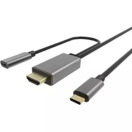 Кабель-адаптер VCOM CU423MCPD-1.8M USB 3.1 Type-C (m)-HDMI A (m) 4K/60Hz, PD, aluminium shell, 1.8м