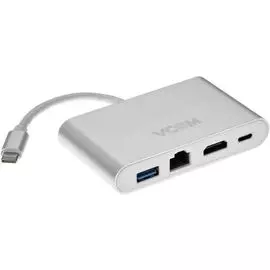 Кабель-адаптер VCOM CU455 USB 3.1 Type-C (M)-HDMI, USB 3.0, RJ45, PD charging